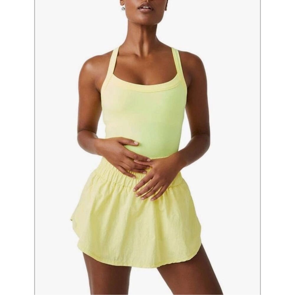 Free people movement Way Home skort romper in Lemon Verbena Medium - Picture 2 of 13